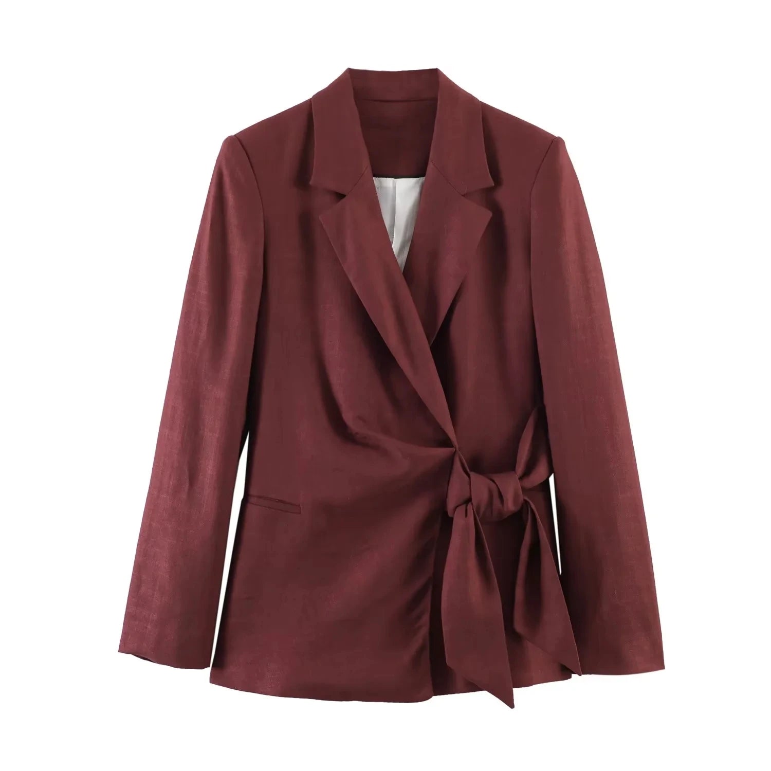 Conjunto Linho Alfaiataria Blazer Transpassado e Calça Pantalona Valentina