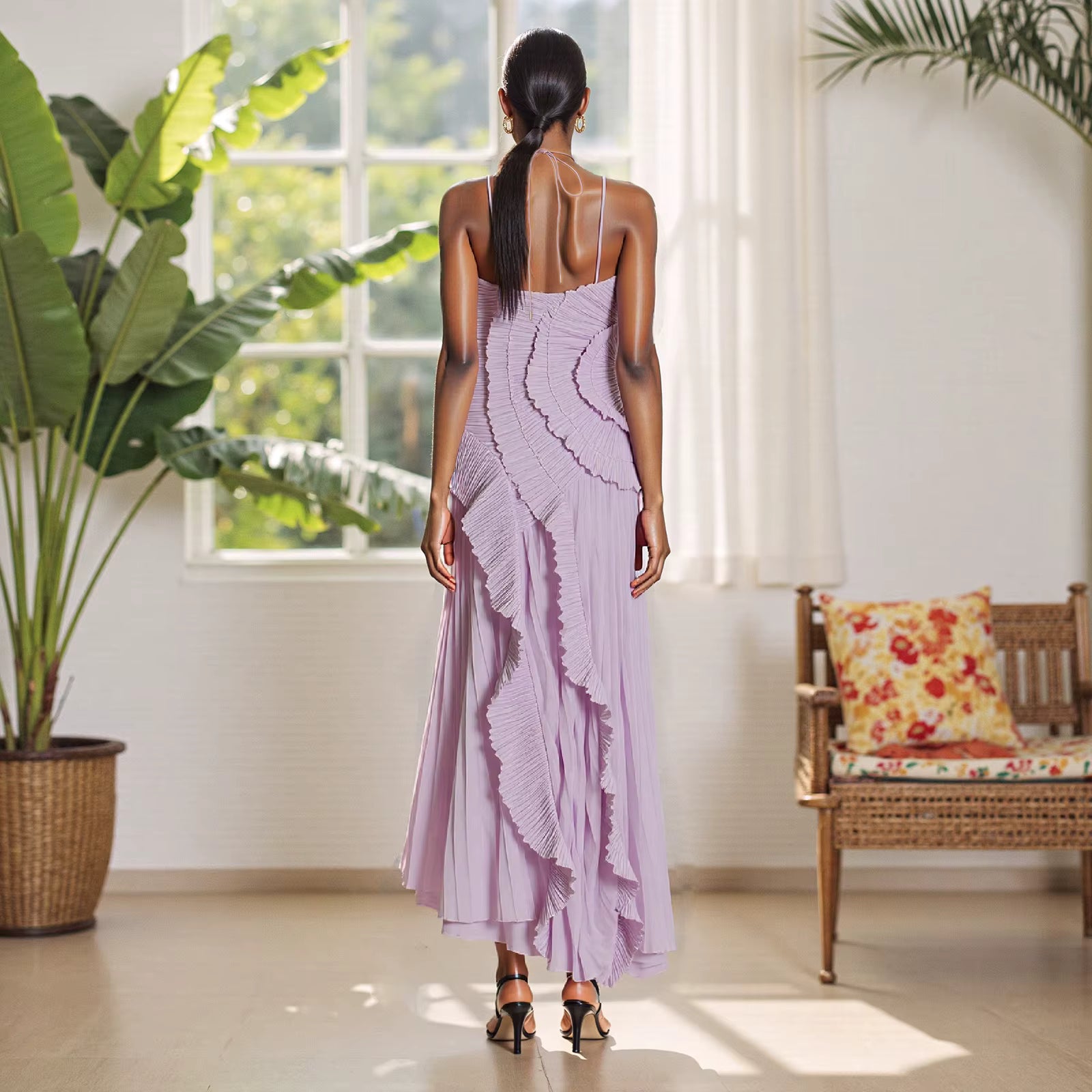 Vestido Assimétrico Tendência Lilac