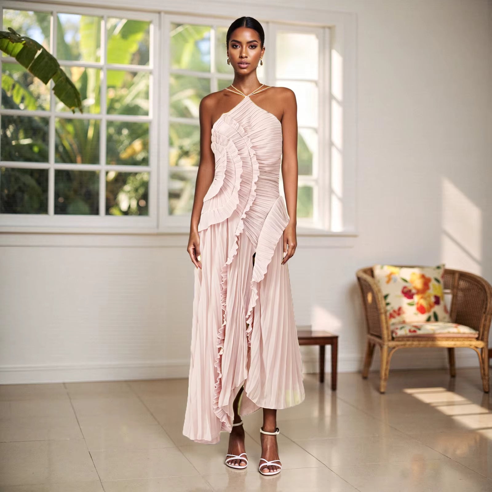 Vestido Assimétrico Tendência Lilac