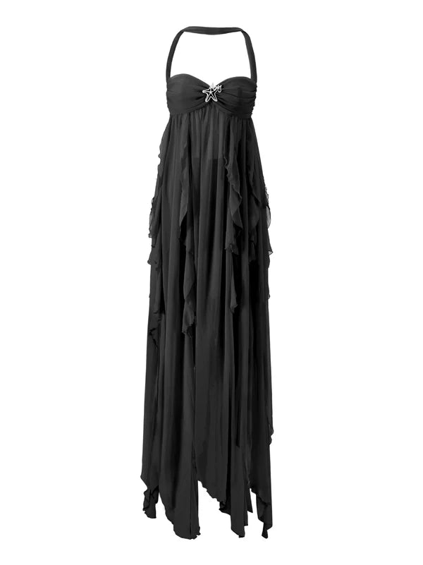 Vestido Com Babados Tendência Ariel