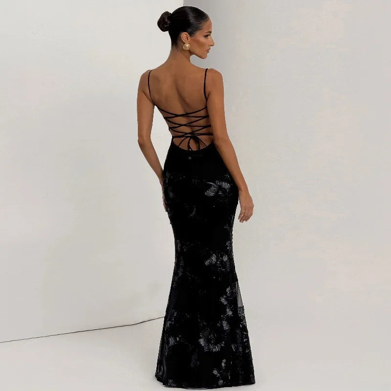Vestido Longo Decote nas Costas Dara