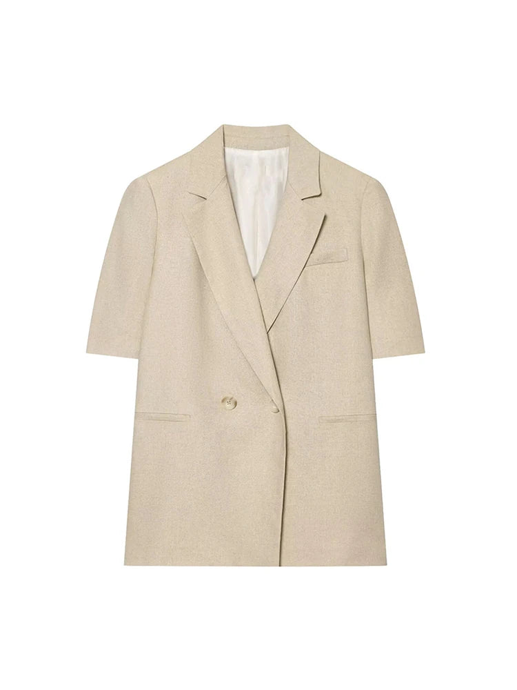 Conjunto Feminino Alfaiataria Blazer Alongado e Calça Pantalona Victoria
