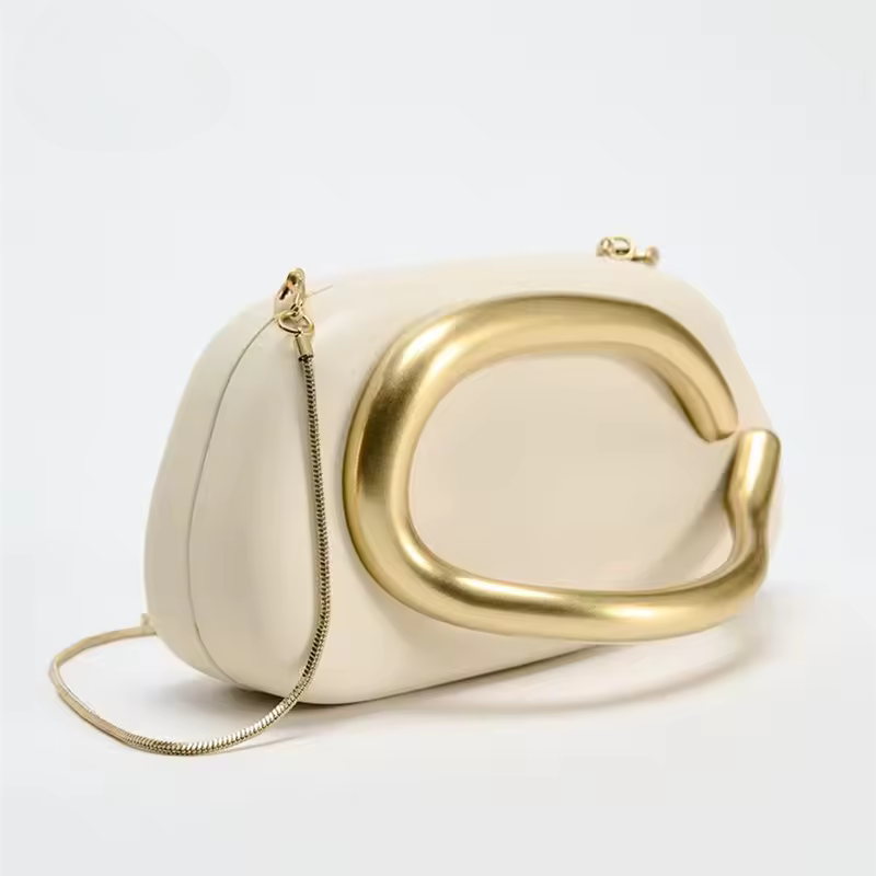 Bolsa Clutch Dourada Luxe