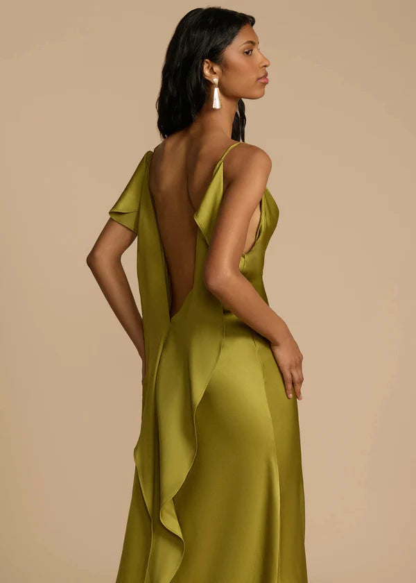 Vestido Longo Verde Acetinado Yana