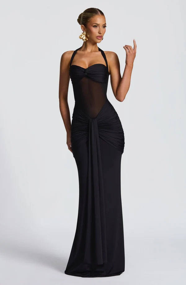 Vestido Longo Com Amarração Frontal Vixen