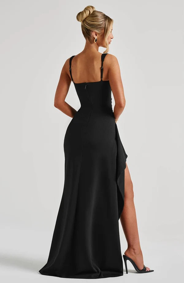 Vestido Longo com Fenda Katana