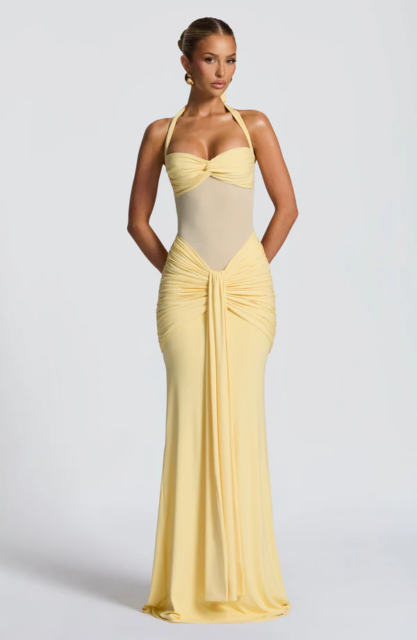 Vestido Longo Com Amarração Frontal Vixen