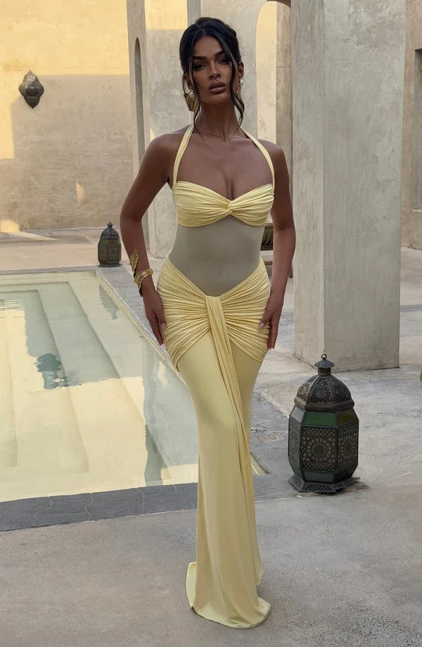 Vestido Longo Com Amarração Frontal Vixen