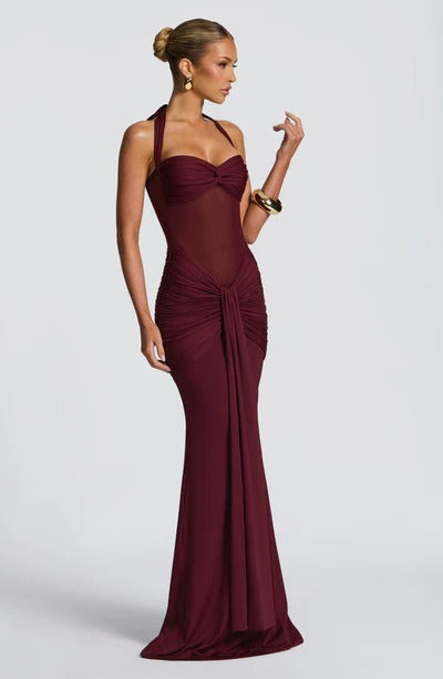 Vestido Longo Com Amarração Frontal Vixen