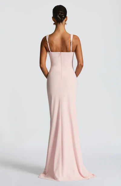 Vestido Longo com Fenda Katana