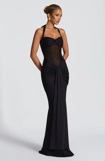 Vestido Longo Com Amarração Frontal Vixen
