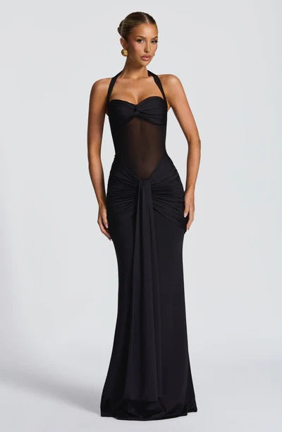 Vestido Longo Com Amarração Frontal Vixen
