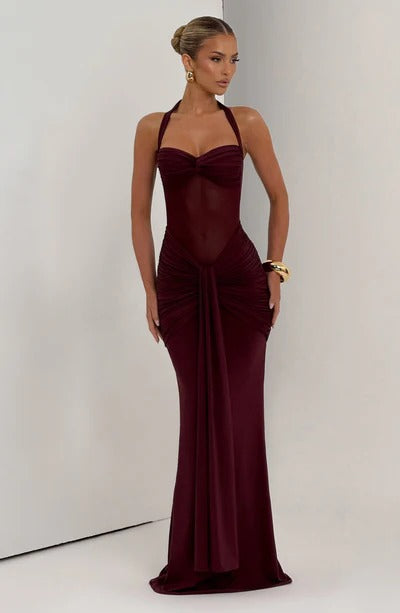 Vestido Longo Com Amarração Frontal Vixen