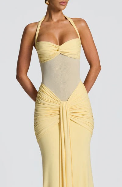 Vestido Longo Com Amarração Frontal Vixen