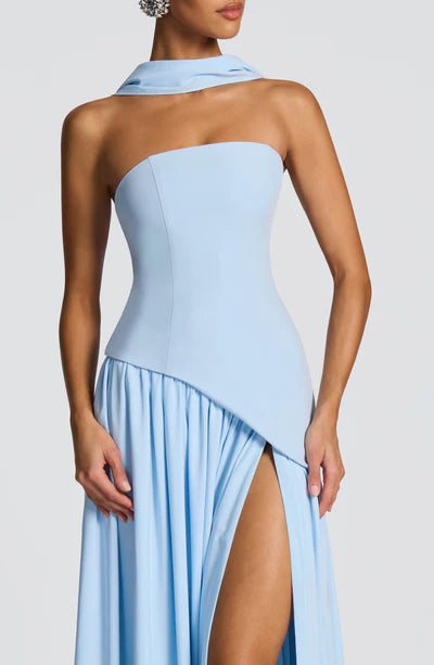 Vestido Longo Sem Alças Elegante Mya