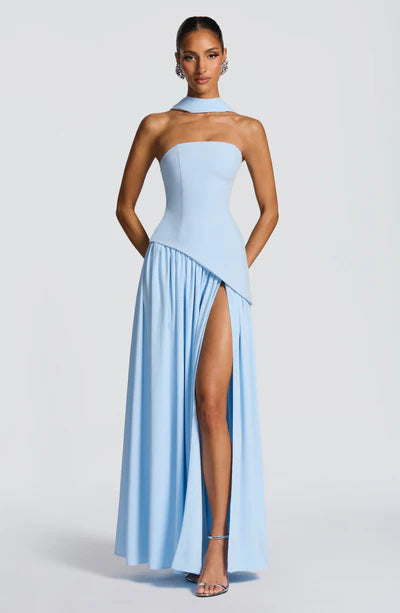 Vestido Longo Sem Alças Elegante Mya