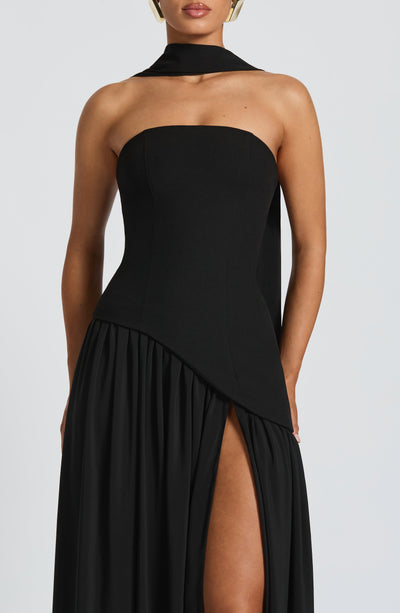 Vestido Longo Sem Alças Elegante Mya