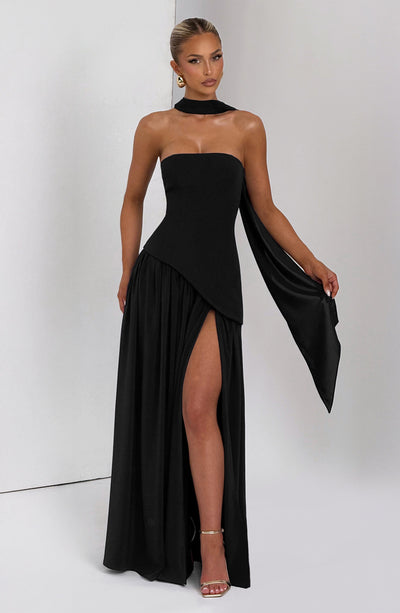 Vestido Longo Sem Alças Elegante Mya