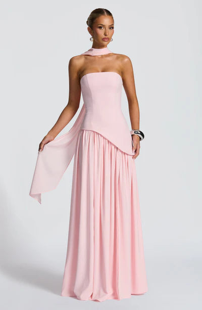 Vestido Longo Sem Alças Elegante Mya