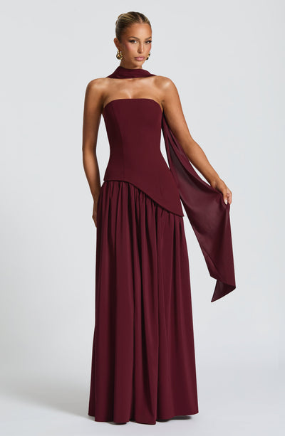 Vestido Longo Sem Alças Elegante Mya
