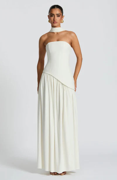 Vestido Longo Sem Alças Elegante Mya