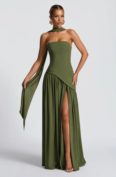 Vestido Longo Sem Alças Elegante Mya