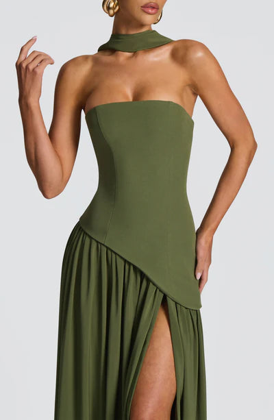 Vestido Longo Sem Alças Elegante Mya