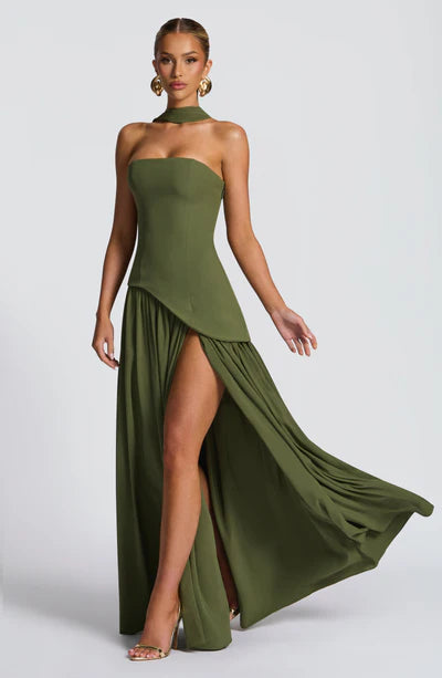 Vestido Longo Sem Alças Elegante Mya