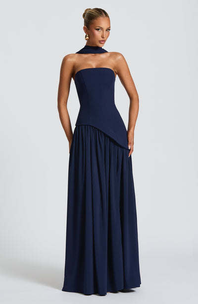 Vestido Longo Sem Alças Elegante Mya
