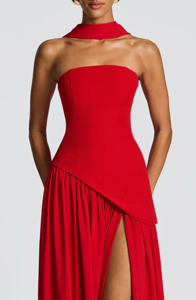 Vestido Longo Sem Alças Elegante Mya