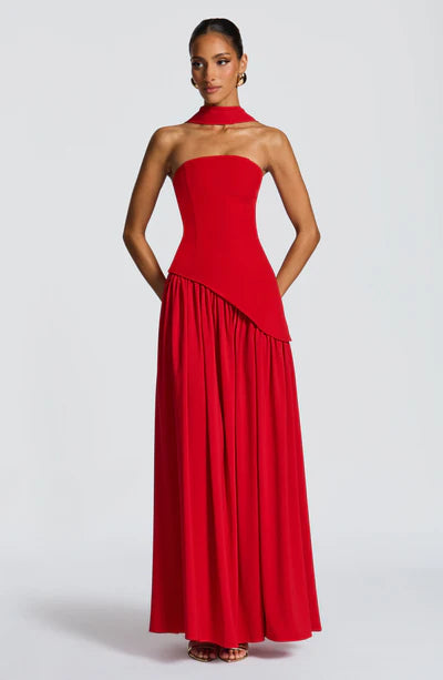Vestido Longo Sem Alças Elegante Mya