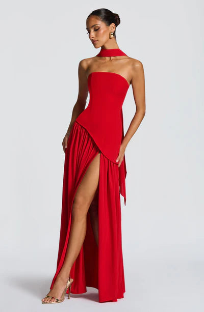 Vestido Longo Sem Alças Elegante Mya