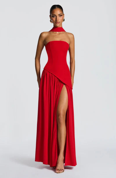 Vestido Longo Sem Alças Elegante Mya